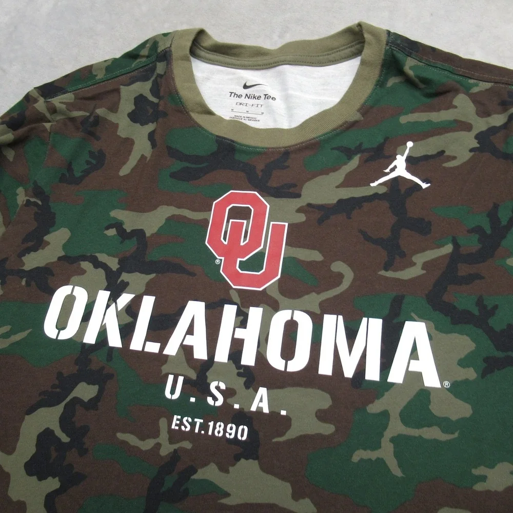 Oklahoma‎ Sooners Nike Shirt Mens Medium Green Camo Dri-FIT Long Sleeve NCAA